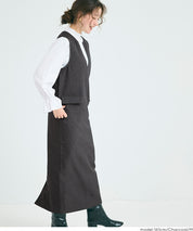 羊毛感斜紋背心裙