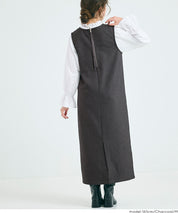 羊毛感斜紋背心裙