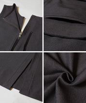 羊毛感斜紋背心裙