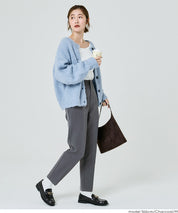 內刷毛美腿高腰錐形褲