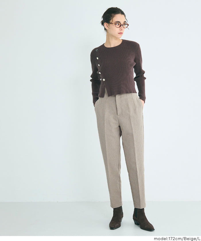 內刷毛美腿高腰錐形褲