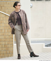 內刷毛美腿高腰錐形褲