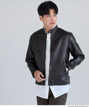 仿皮騎士外套