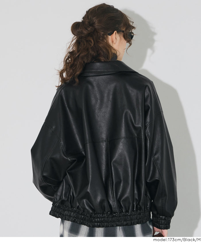 仿皮寬鬆外套