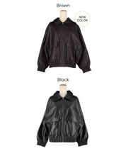 仿皮寬鬆外套