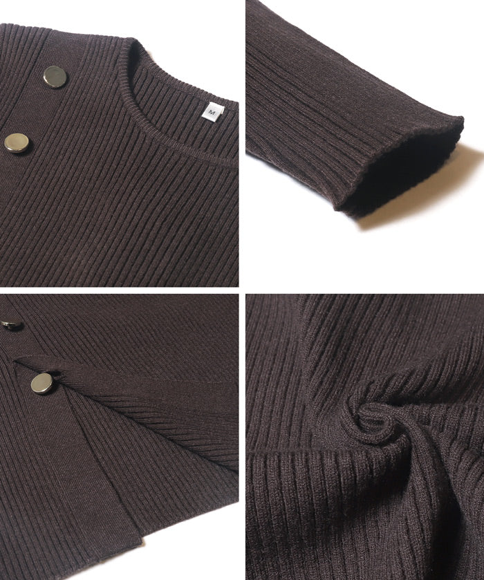 金釦設計感針織上衣