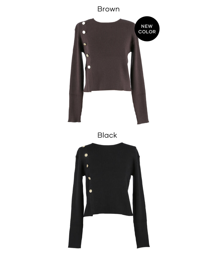 金釦設計感針織上衣