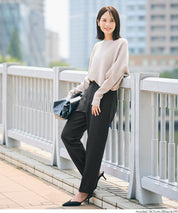 3D彈性美腿高腰錐形西裝褲