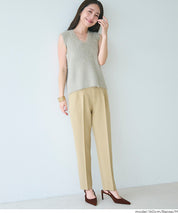 3D彈性美腿高腰錐形西裝褲