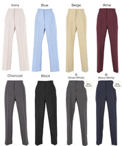 3D彈性美腿高腰錐形西裝褲