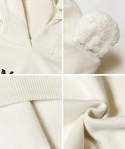 童裝 內刷毛熊耳連帽大學T