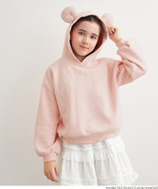 童裝 內刷毛熊耳連帽大學T