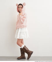 童裝 內刷毛熊耳連帽大學T