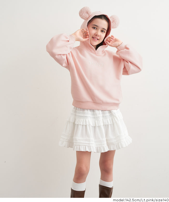 童裝 內刷毛熊耳連帽大學T