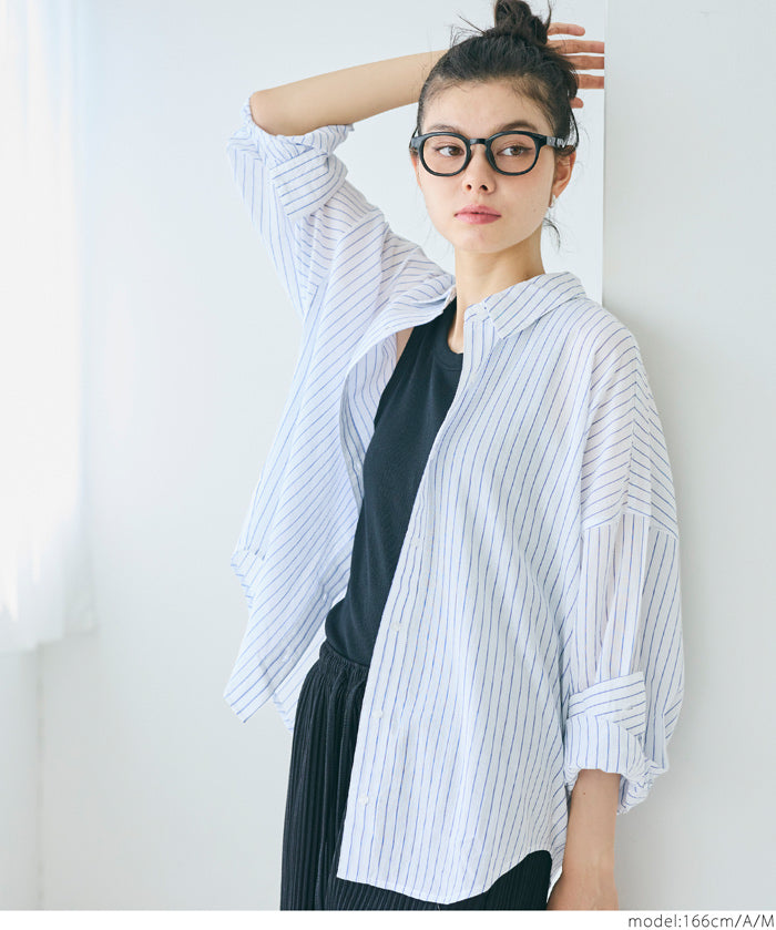 輕柔棉質寬鬆長袖襯衫