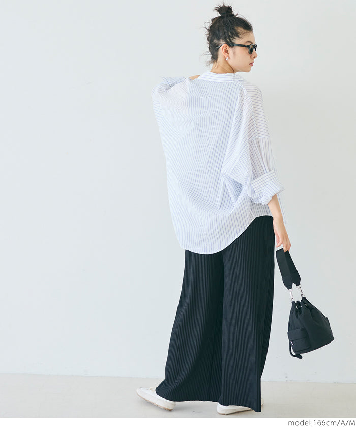 輕柔棉質寬鬆長袖襯衫