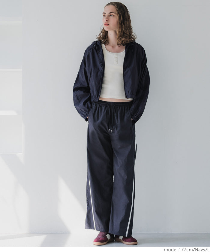 尼龍線條寬褲