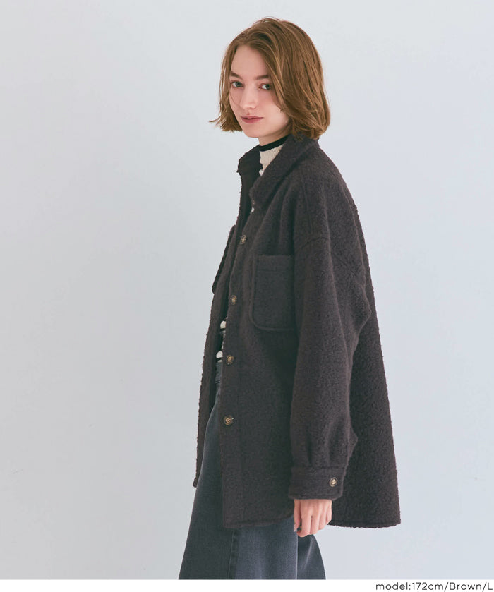 泰迪絨寬版外套