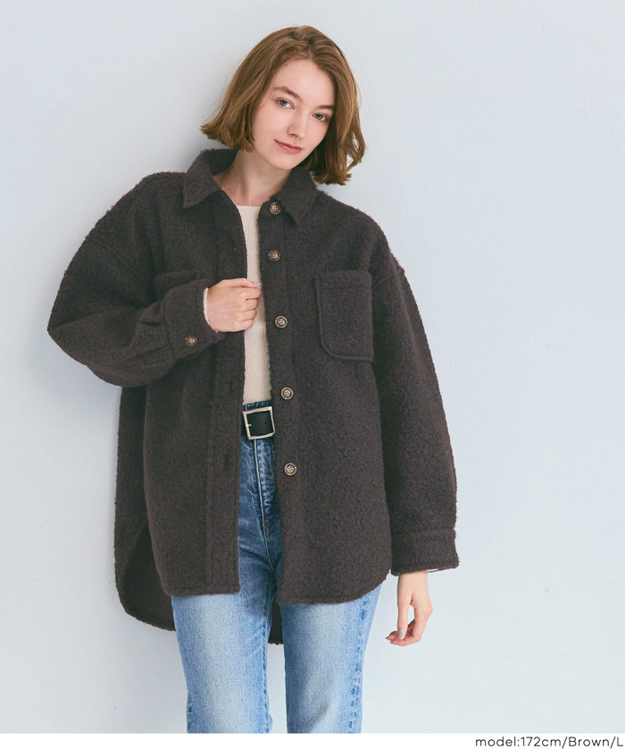 泰迪絨寬版外套