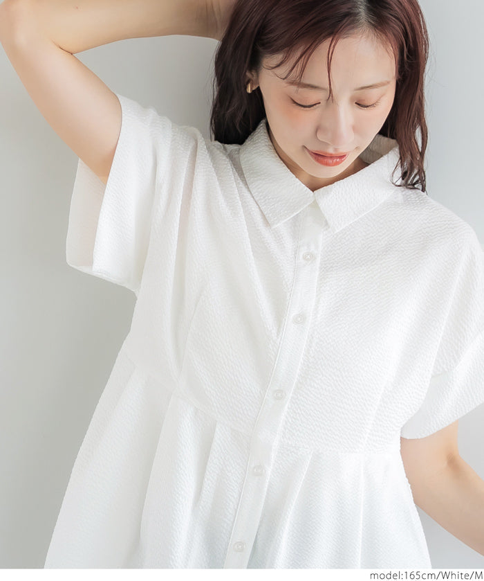 泡泡紗打褶上衣 可配套
