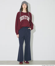 條紋修身喇叭褲