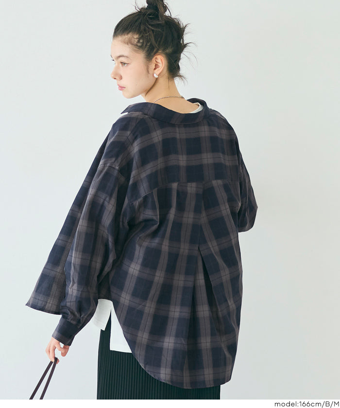 格紋寬鬆襯衫