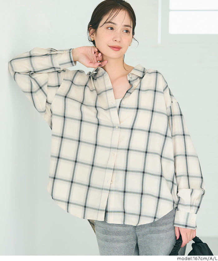 格紋寬鬆襯衫