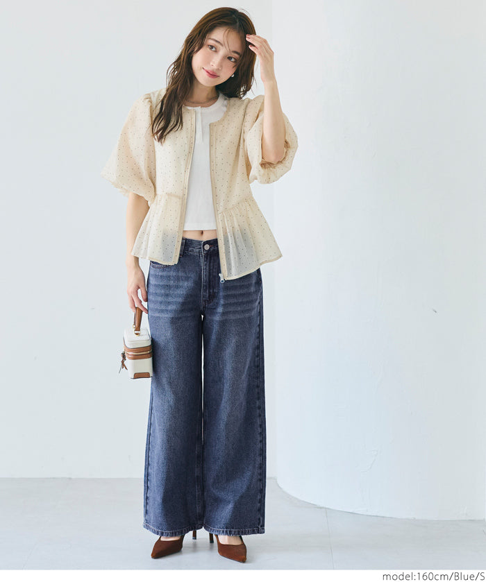 低腰寬版牛仔褲