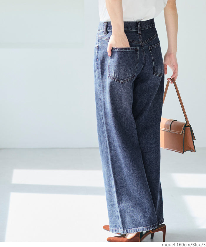 低腰寬版牛仔褲