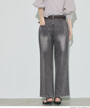 低腰寬版牛仔褲