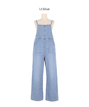 牛仔細肩吊帶連身褲