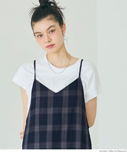 格紋吊帶連身裙