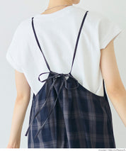 格紋吊帶連身裙