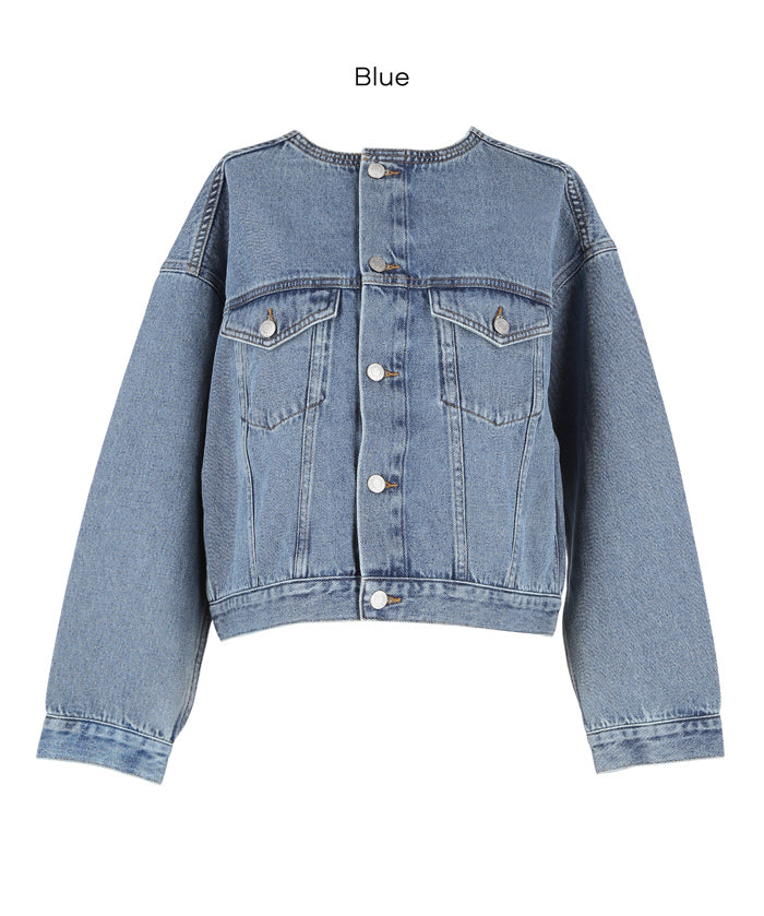 牛仔短版外套