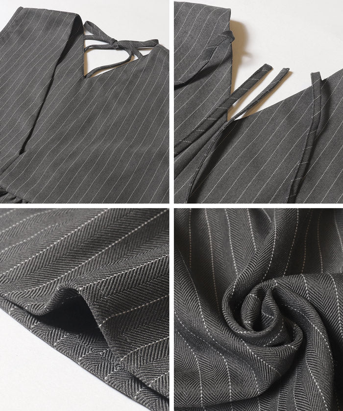 人字紋荷葉邊背心