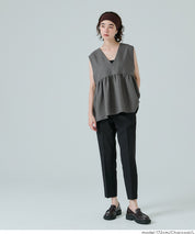 人字紋荷葉邊背心