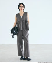 人字紋荷葉邊背心