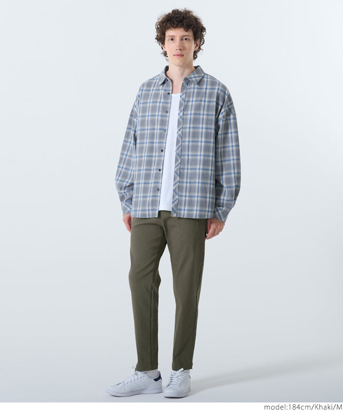 彈性休閒錐形長褲