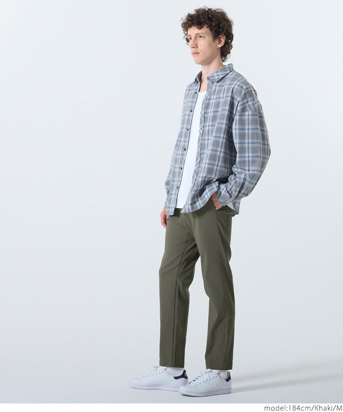 彈性休閒錐形長褲