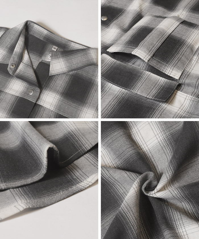 限時優惠★格紋壓釦襯衫