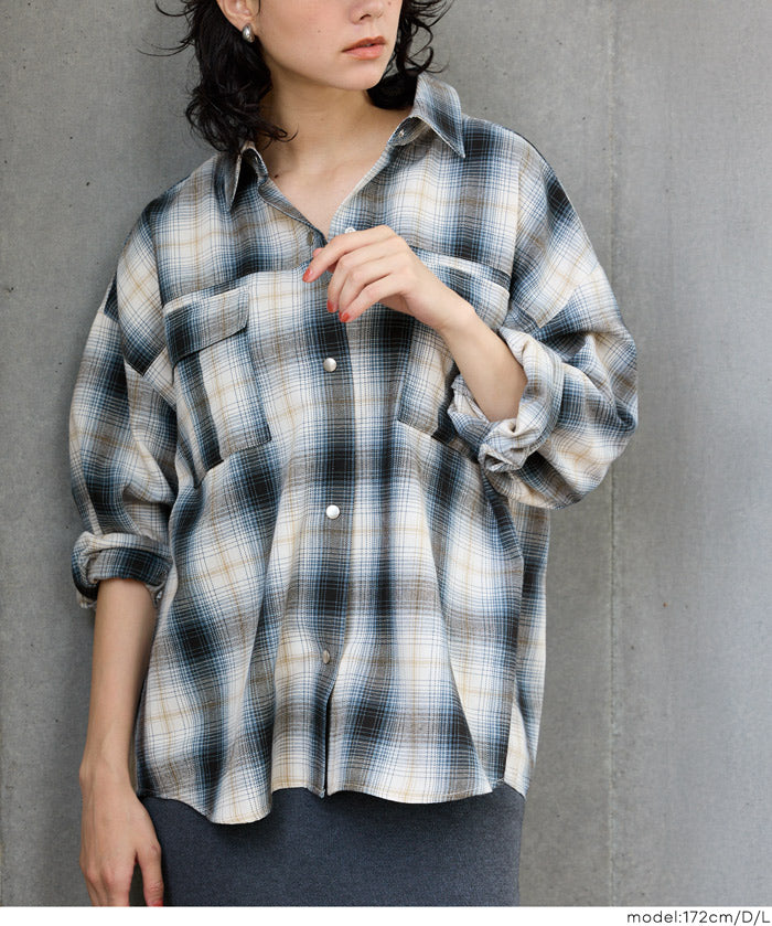 限時優惠★格紋壓釦襯衫