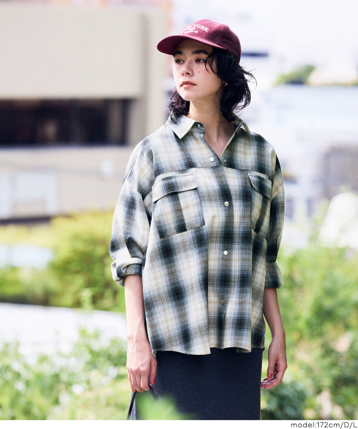 限時優惠★格紋壓釦襯衫