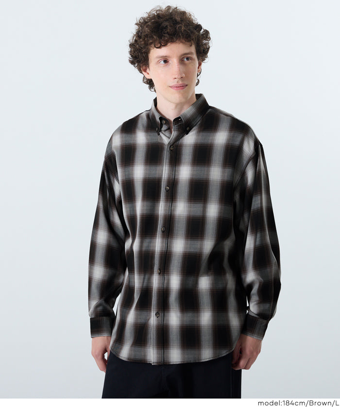 馬德拉斯格紋長袖襯衫