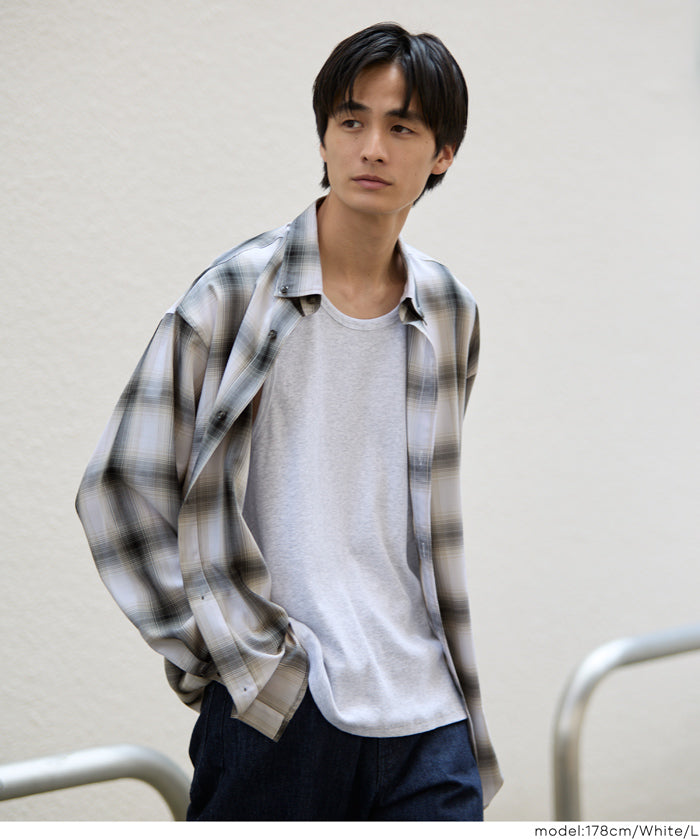 馬德拉斯格紋長袖襯衫