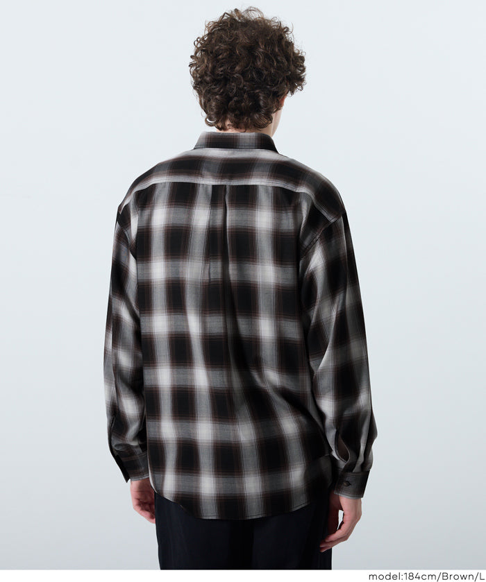 馬德拉斯格紋長袖襯衫