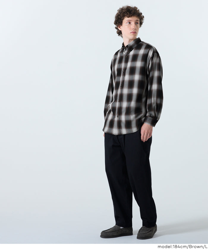 馬德拉斯格紋長袖襯衫