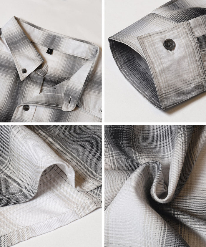 馬德拉斯格紋長袖襯衫