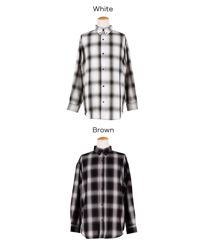 馬德拉斯格紋長袖襯衫