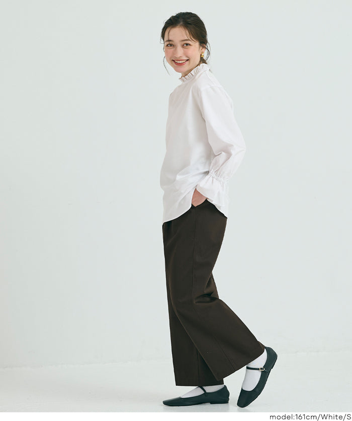 立領荷葉邊襯衫