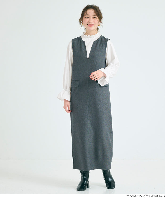 立領荷葉邊襯衫